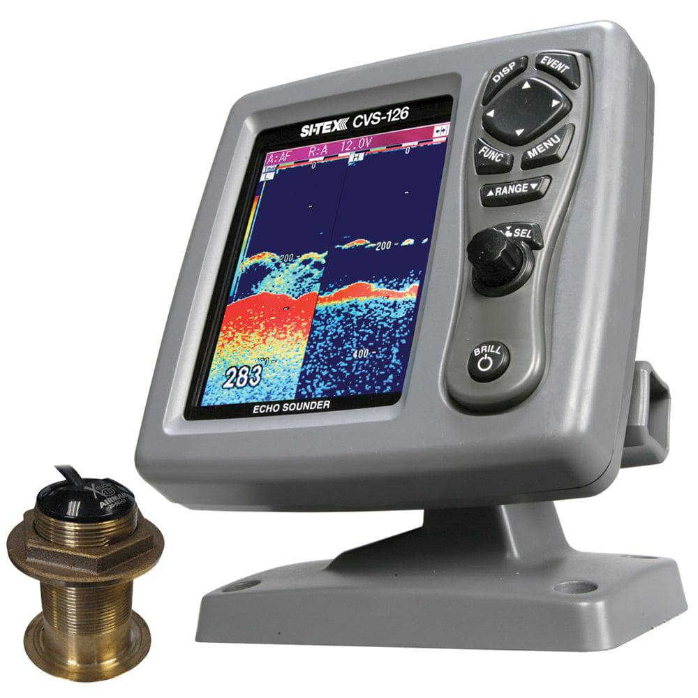 SI-TEX CVS-126 Dual Frequency Color Echo Sounder w/B60 20 Transducer B-60-20-CX [CVS-1266020] - Twin Screws Marine Service