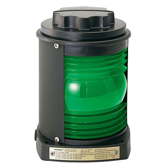 Perko Side Light - Black Plastic, Green Lens [1127GA0BLK] - Twin Screws Marine Service