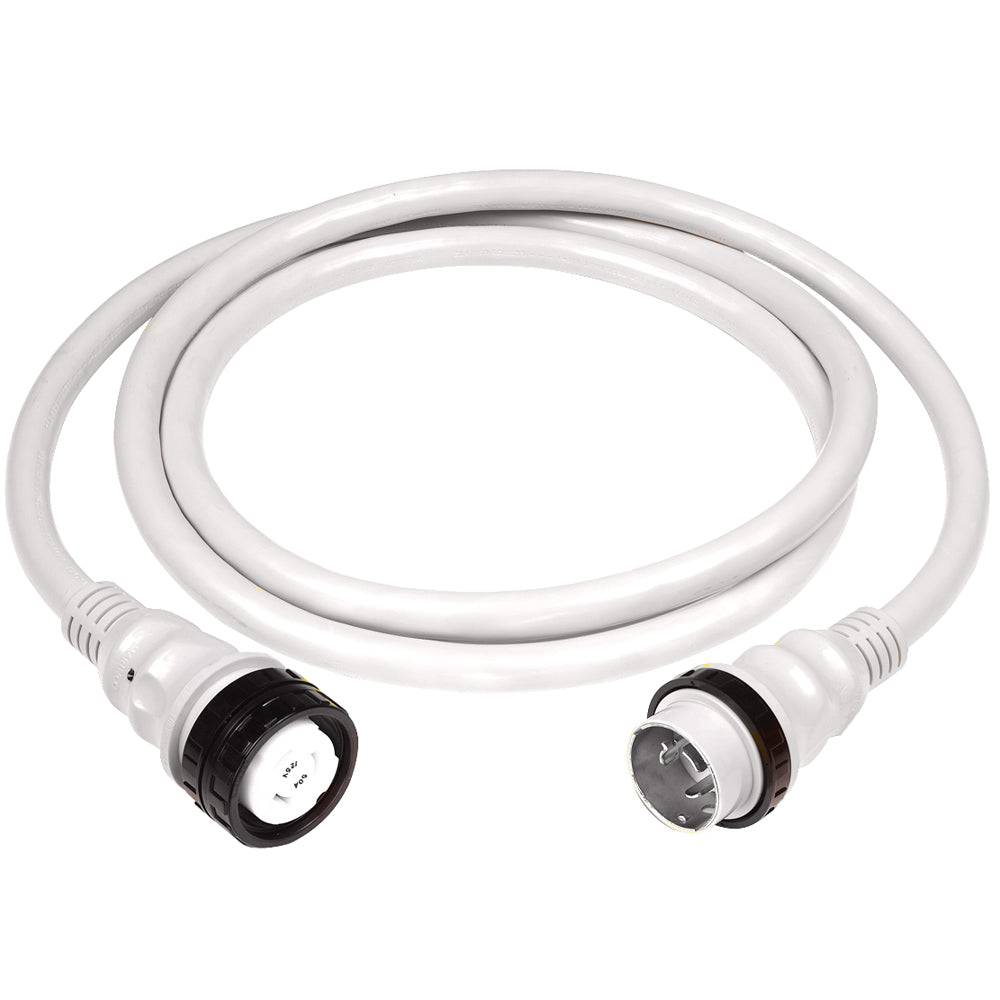 Marinco 50Amp 125/250V Shore Power Cable - 25' - White [6152SPPW-25] - Twin Screws Marine Service