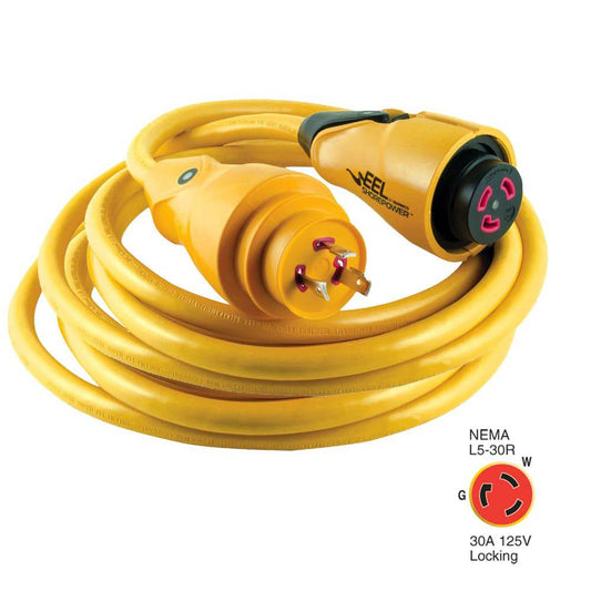 Marinco CS30-50 EEL 30A 125V Shore Power Cordset - 50' - Yellow [CS30-50] - Twin Screws Marine Service