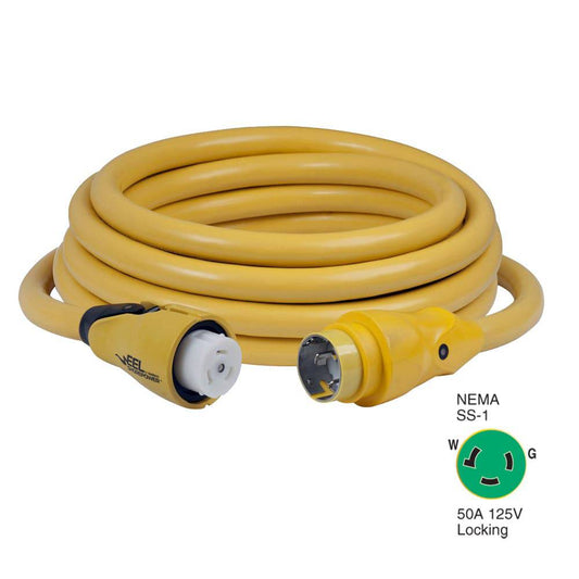 Marinco CS503-25 EEL 50A 125V Shore Power Cordset - 25' - Yellow [CS503-25] - Twin Screws Marine Service