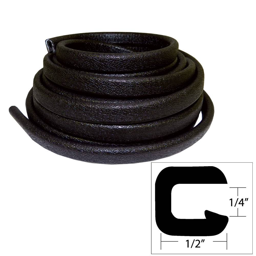 TACO Flexible Vinyl Trim - 1/4" Opening x 1/2"W x 25'L - Black [V30-1008B25-1] - Twin Screws Marine Service