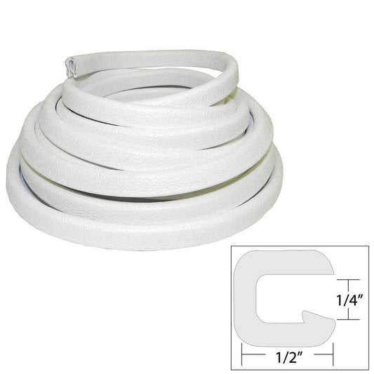 TACO Flexible Vinyl Trim - 1/4" Opening x 1/2"W x 25'L - White [V30-1008W25-1] - Twin Screws Marine Service