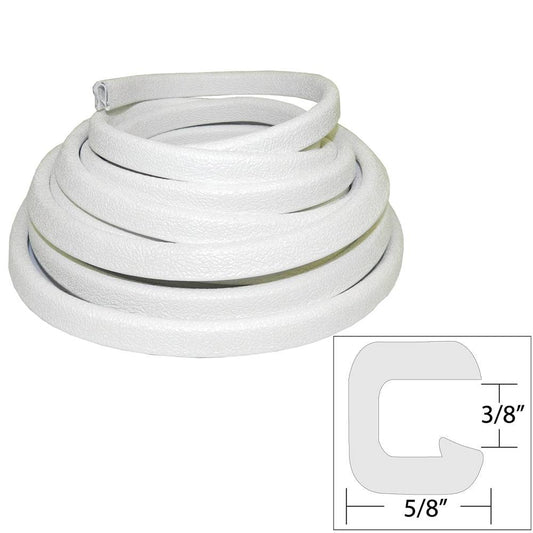 TACO Flexible Vinyl Trim - 3/8" Opening x "W x 25'L - White [V30-1312W25-1] - Twin Screws Marine Service