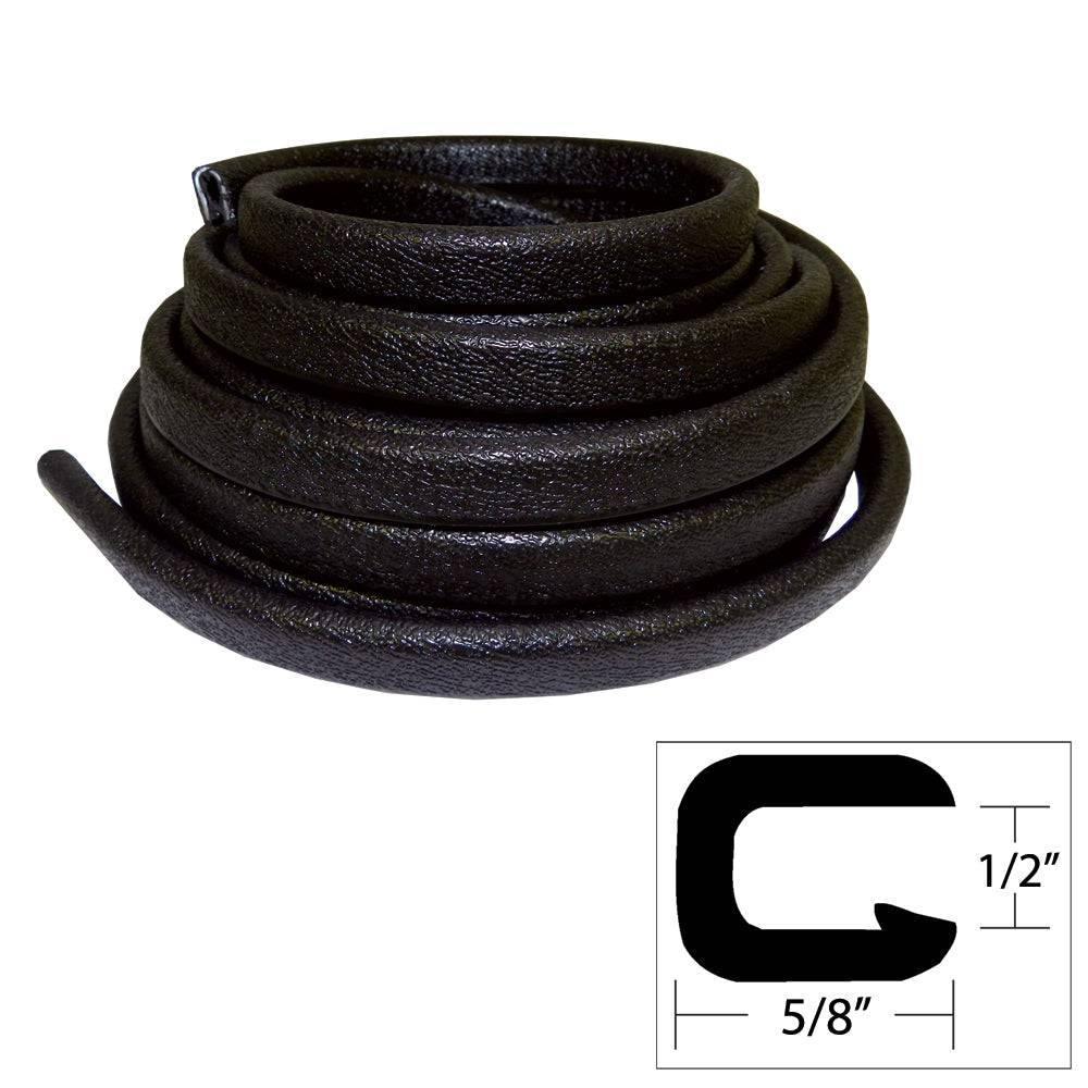 TACO Flexible Vinyl Trim - 1/2" Opening x "W x 25'L - Black [V30-1316B25-1] - Twin Screws Marine Service