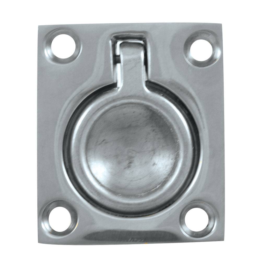 Whitecap Flush Pull Ring - CP/Brass - 1-1/2" x 1-3/4" [S-3360C] - Twin Screws Marine Service