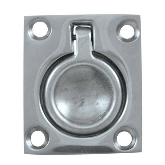Whitecap Flush Pull Ring - CP/Brass - 1-1/2" x 1-3/4" [S-3360C] - Twin Screws Marine Service