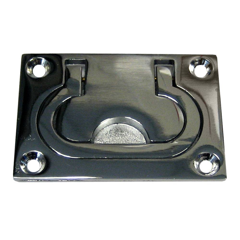 Whitecap Flush Pull Ring - CP/Brass - 3" x 2" [S-3364C] - Twin Screws Marine Service