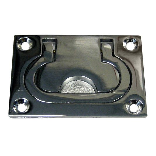 Whitecap Flush Pull Ring - CP/Brass - 3" x 2" [S-3364C] - Twin Screws Marine Service