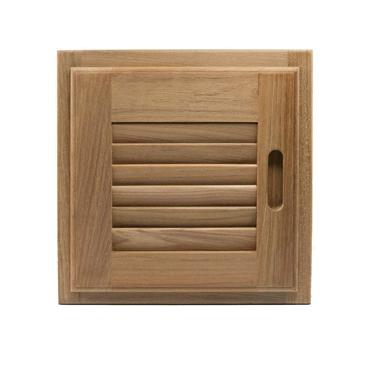 Whitecap Teak Louvered Door & Frame - Right Hand - 12" x 12" [60720] - Twin Screws Marine Service