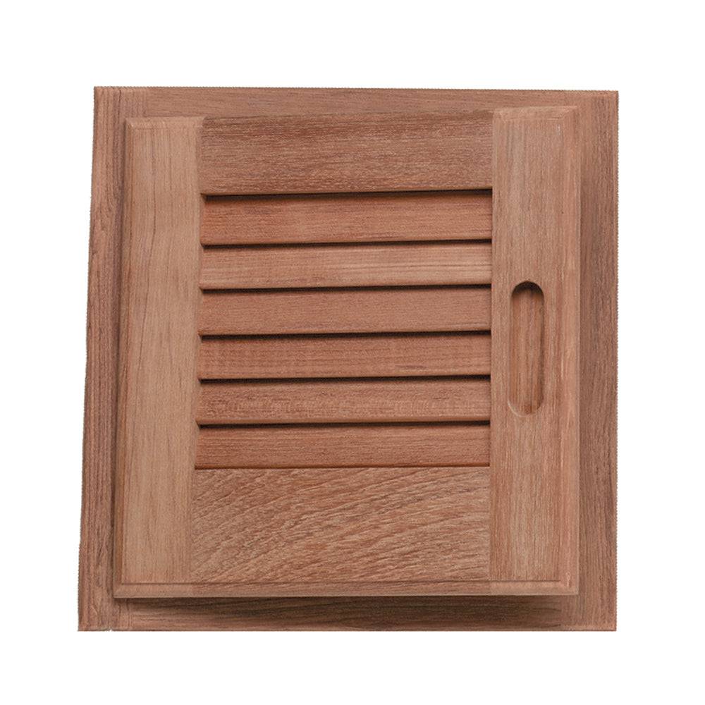 Whitecap Teak Louvered Door & Frame - Left Hand - 12" x 12" [60721] - Twin Screws Marine Service