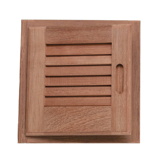 Whitecap Teak Louvered Door & Frame - Left Hand - 12" x 12" [60721] - Twin Screws Marine Service