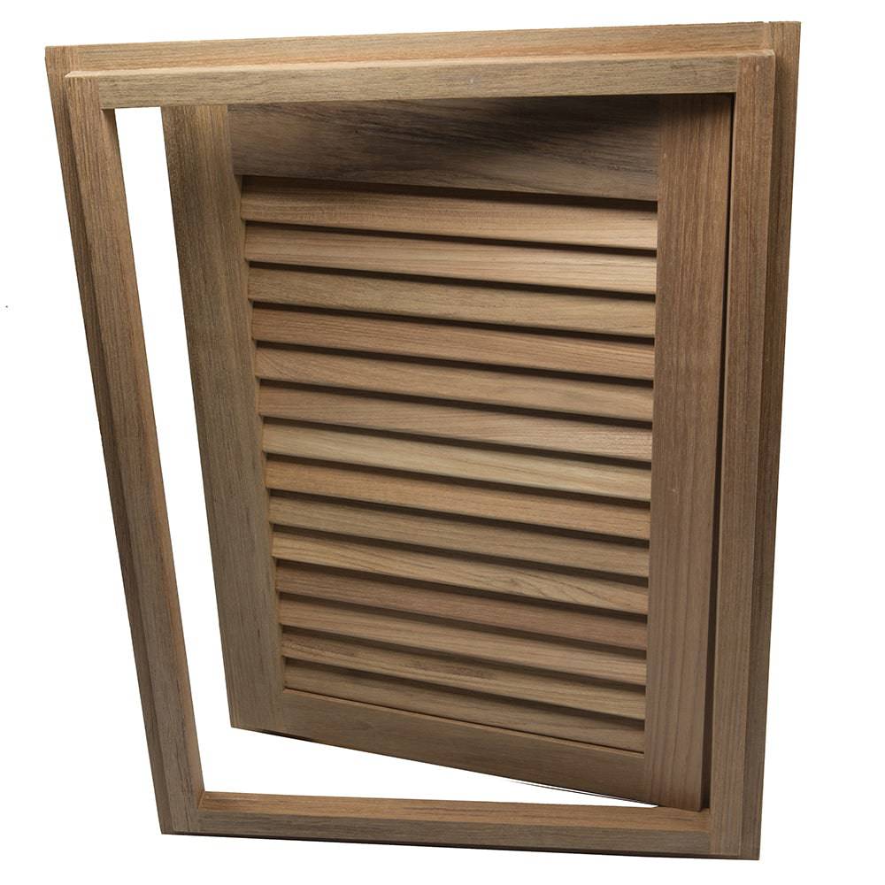 Whitecap Teak Louvered Door & Frame - Right Hand - 15" x 20" [60724] - Twin Screws Marine Service