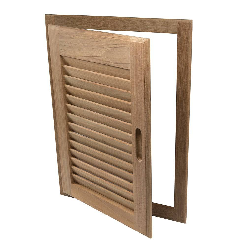 Whitecap Teak Louvered Door & Frame - Right Hand - 15" x 20" [60724] - Twin Screws Marine Service