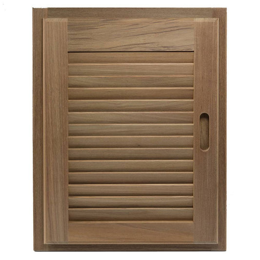 Whitecap Teak Louvered Door & Frame - Right Hand - 15" x 20" [60724] - Twin Screws Marine Service