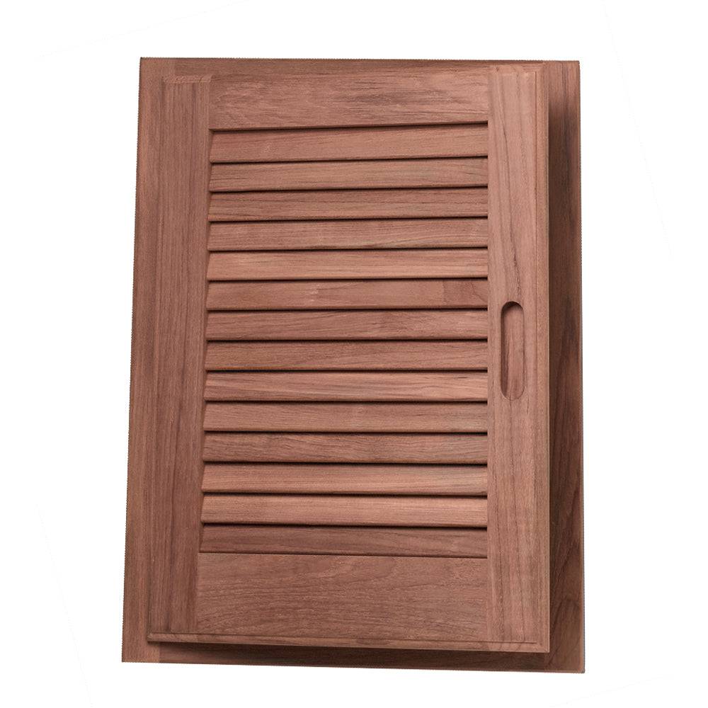 Whitecap Teak Louvered Door & Frame - Left Hand - 15" x 20" [60725] - Twin Screws Marine Service