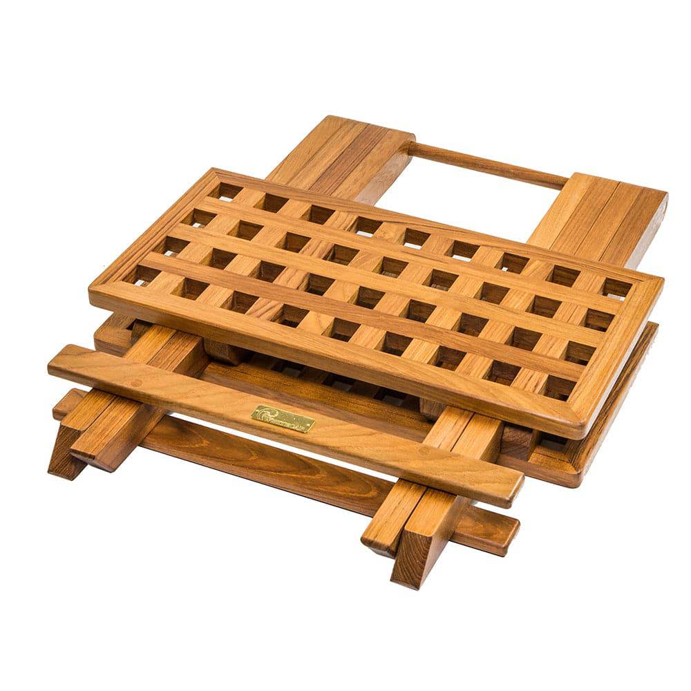 Whitecap Teak Grate Top Fold-Away Table [60030] - Twin Screws Marine Service