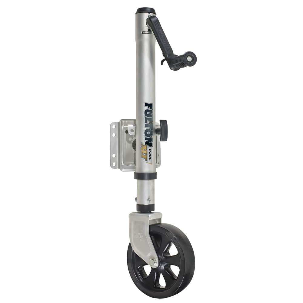 Fulton XLT 1500 lbs. Swing Away Bolt-On Jack w/12" Travel & 8" Poly Wheel - Sharkskin Finish [141133] - Twin Screws Marine Service