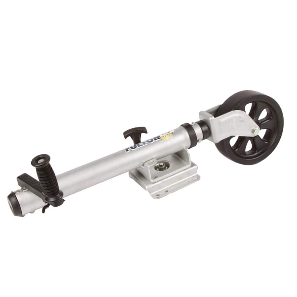 Fulton XLT 1500 lbs. Swing Away Bolt-On Jack w/12" Travel & 8" Poly Wheel - Sharkskin Finish [141133] - Twin Screws Marine Service