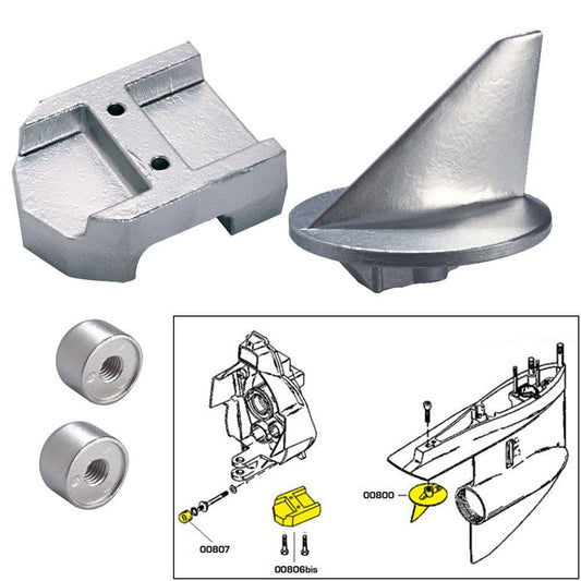 Tecnoseal Anode Kit w/Hardware - Mercury Alpha 1 Gen 1 - Zinc [20800] - Twin Screws Marine Service