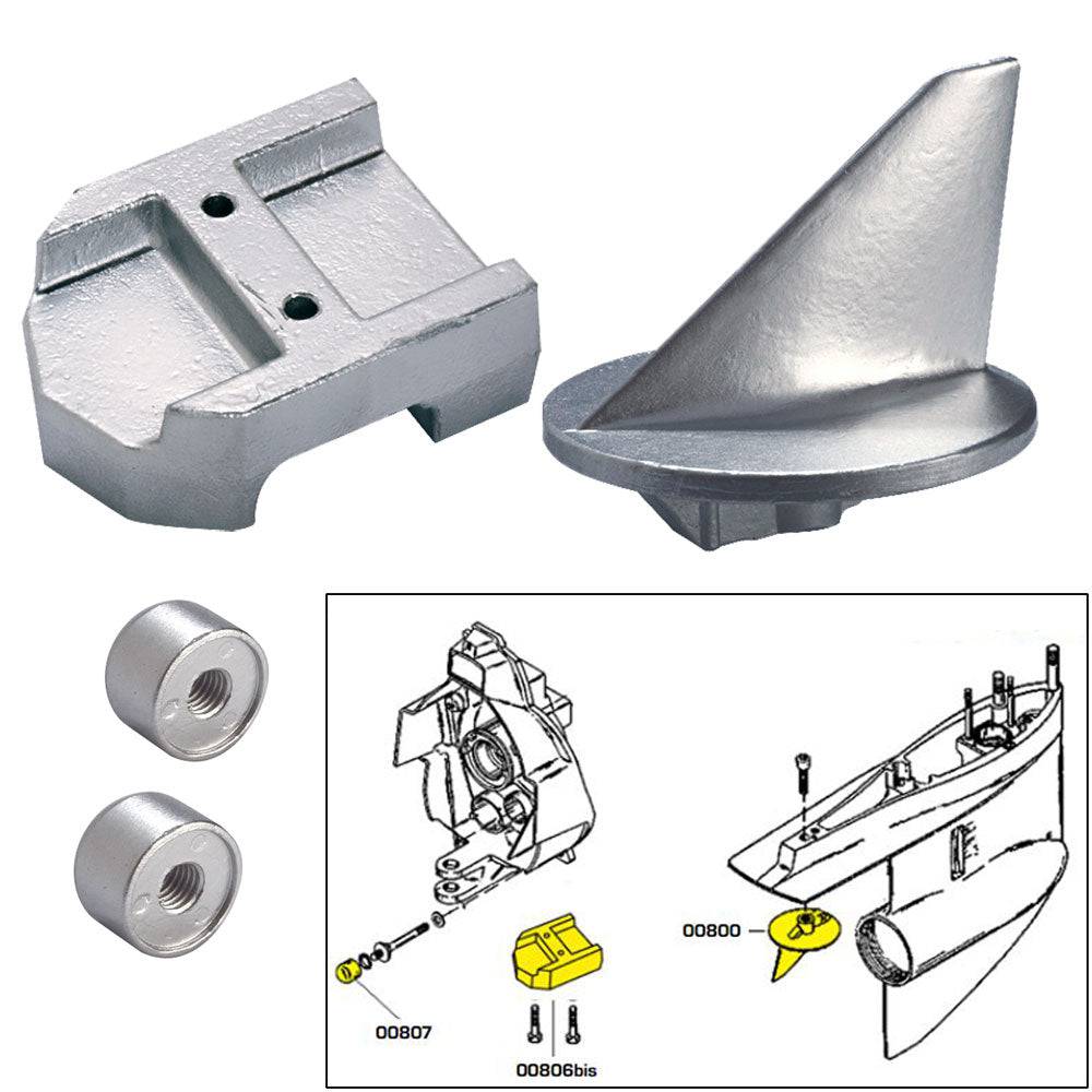 Tecnoseal Anode Kit w/Hardware - Mercury Alpha 1 Gen 1 - Aluminum [20800AL] - Twin Screws Marine Service