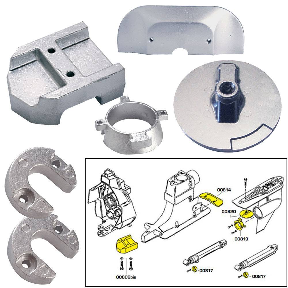 Tecnoseal Anode Kit w/Hardware - Mercury Alpha 1 Gen 2 - Aluminum [20801AL] - Twin Screws Marine Service