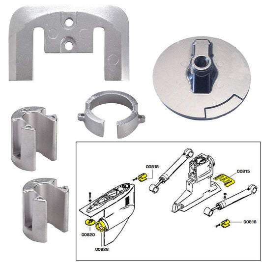 Tecnoseal Anode Kit w/Hardware - Mercury Bravo 1 - Aluminum [20803AL] - Twin Screws Marine Service