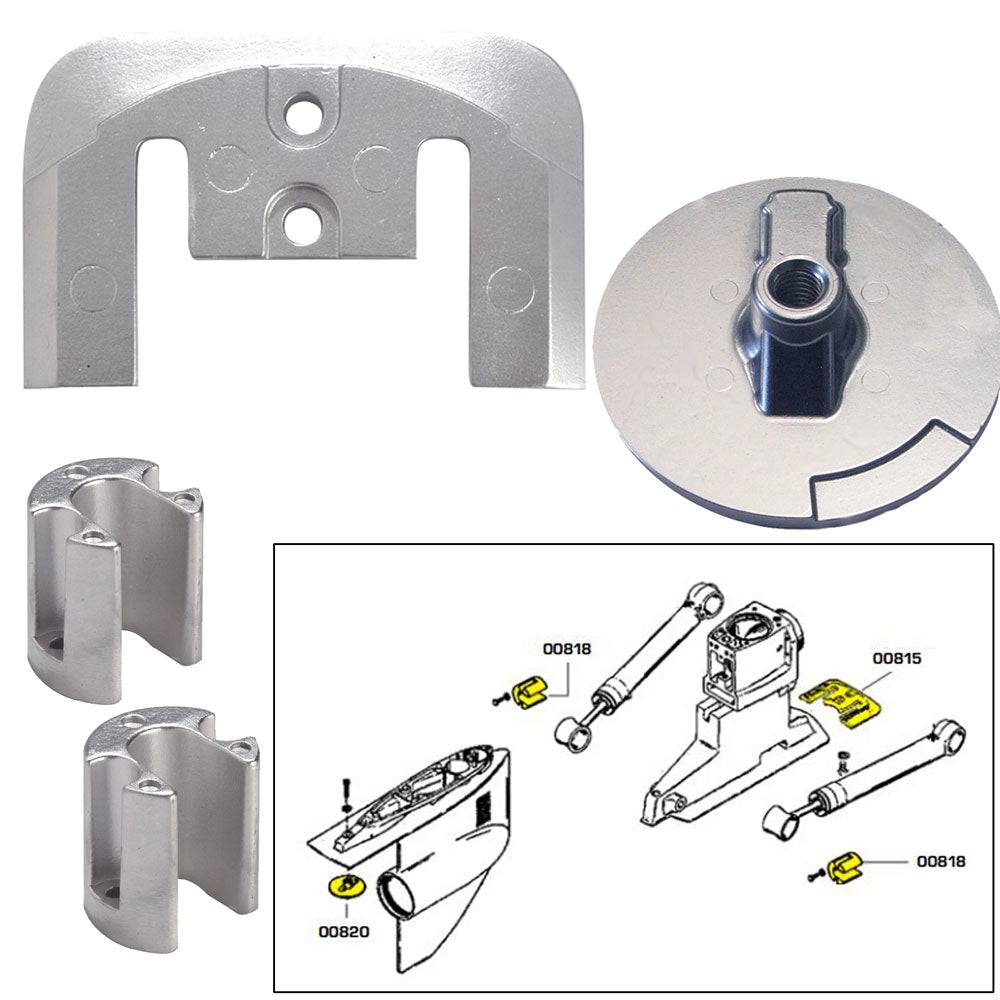 Tecnoseal Anode Kit w/Hardware - Mercury Bravo 2-3 - Aluminum [20804AL] - Twin Screws Marine Service