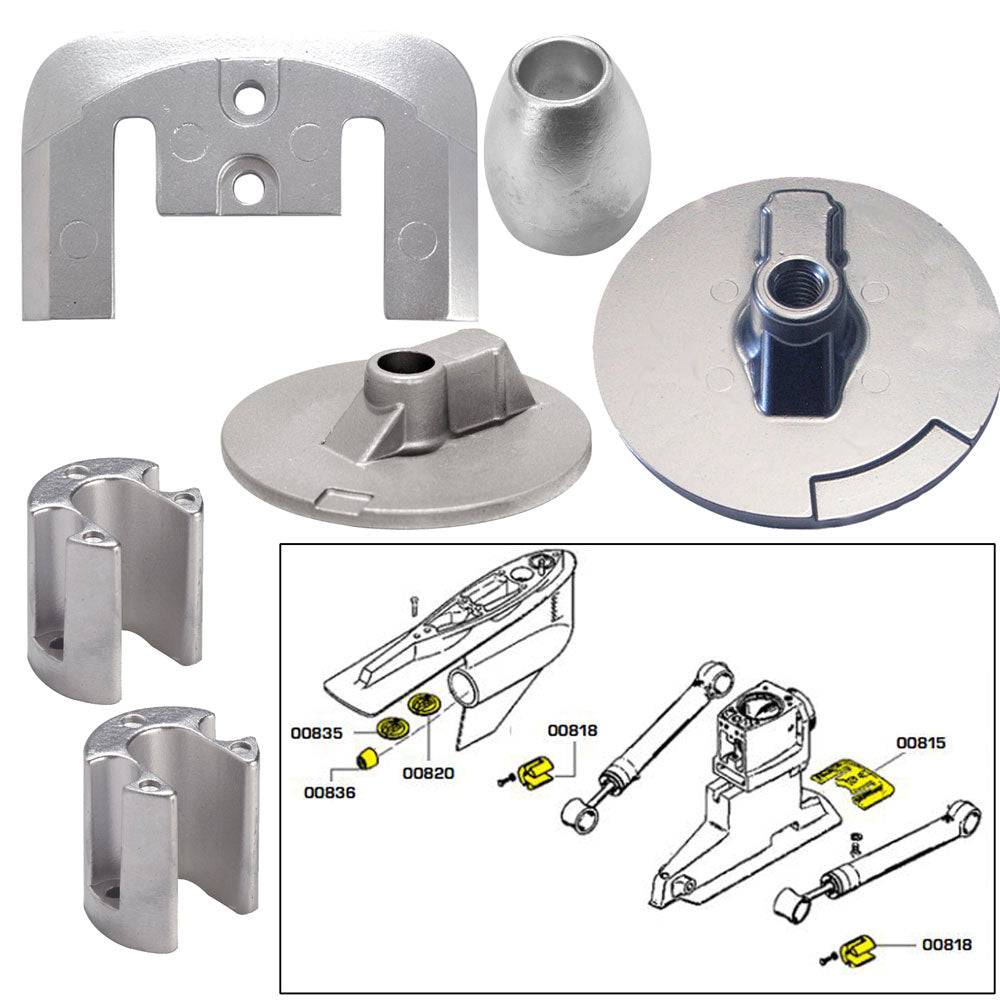 Tecnoseal Anode Kit w/Hardware - Mercury Bravo 3 2004-Present - Magnesium [20805MG] - Twin Screws Marine Service