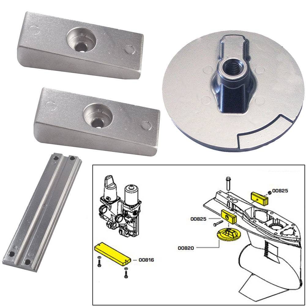 Tecnoseal Anode Kit w/Hardware - Mercury Verado 4 - Aluminum [20814AL] - Twin Screws Marine Service