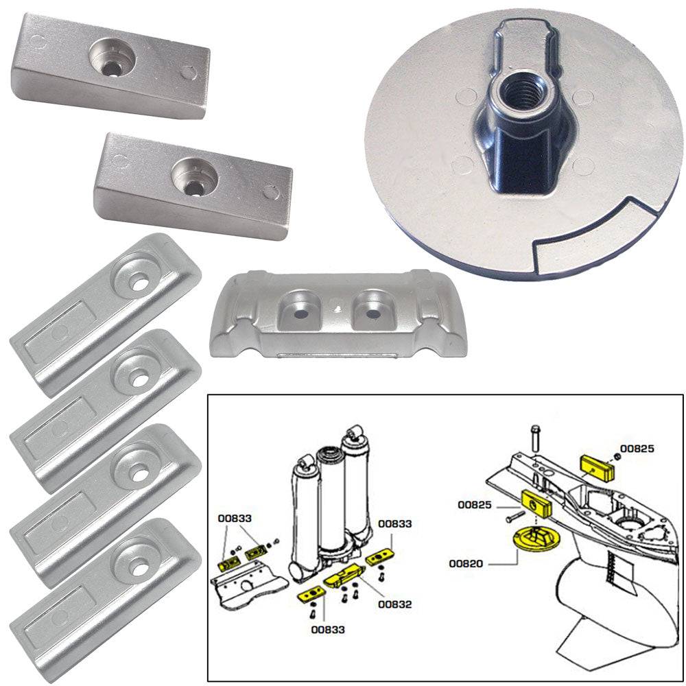 Tecnoseal Anode Kit w/Hardware - Mercury Verado 6 - Aluminum [20816AL] - Twin Screws Marine Service