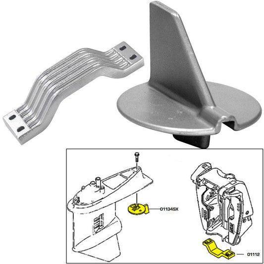 Tecnoseal Anode Kit w/Hardware - Yamaha 150-200HP Left Hand Rotation - Aluminum [21102AL] - Twin Screws Marine Service