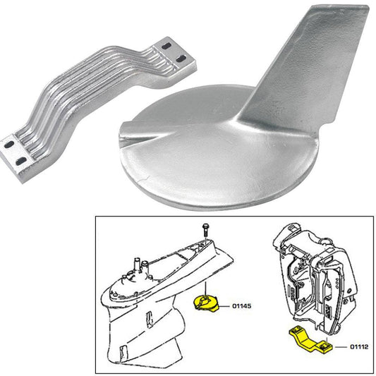 Tecnoseal Anode Kit w/Hardware - Yamaha 200-300HP Hi-Performance - Zinc [21106] - Twin Screws Marine Service