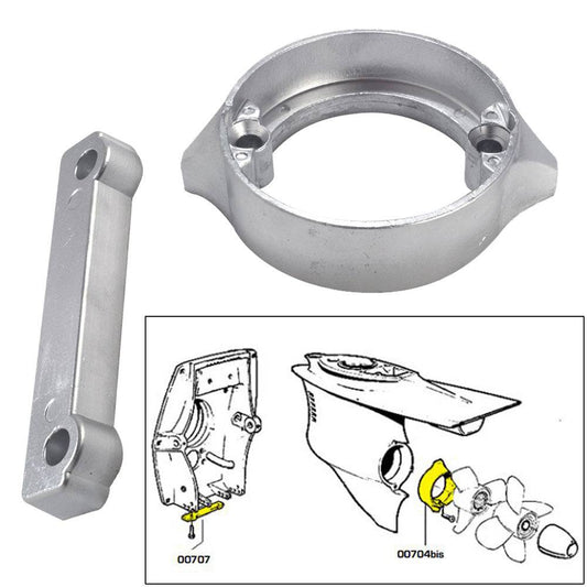 Tecnoseal Anode Kit w/Hardware - Volvo Duo-Prop 280 - Aluminum [20702AL] - Twin Screws Marine Service