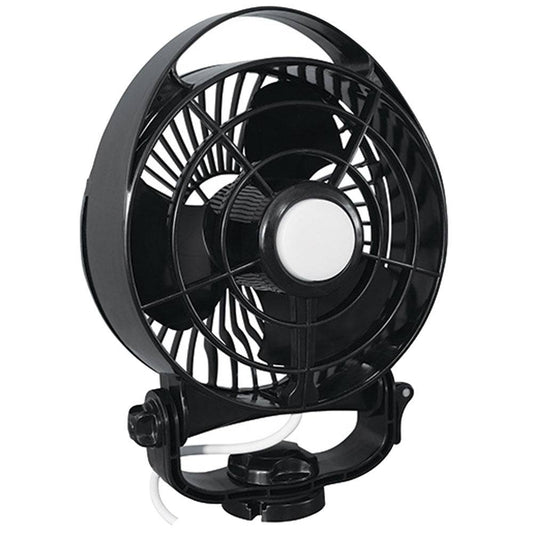 SEEKR by Caframo Maestro 12V 3-Speed 6" Marine Fan w/LED Light - Black [7482CABBX] - Twin Screws Marine Service