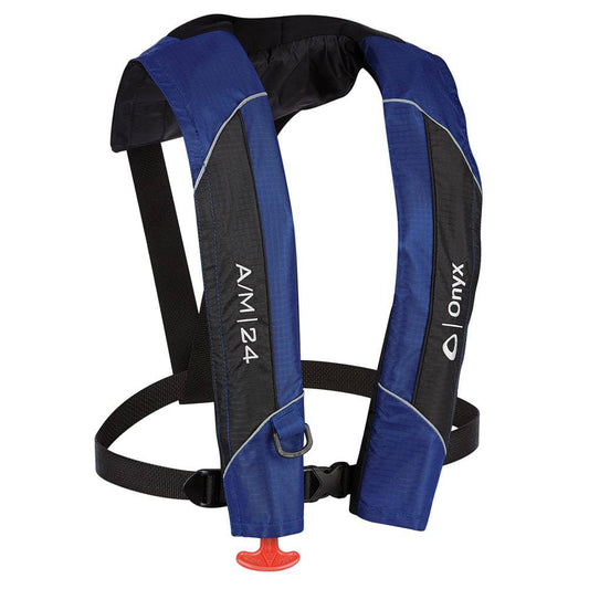 Onyx A/M-24 Automatic/Manual Inflatable PFD Life Jacket - Blue [132000-500-004-15] - Twin Screws Marine Service