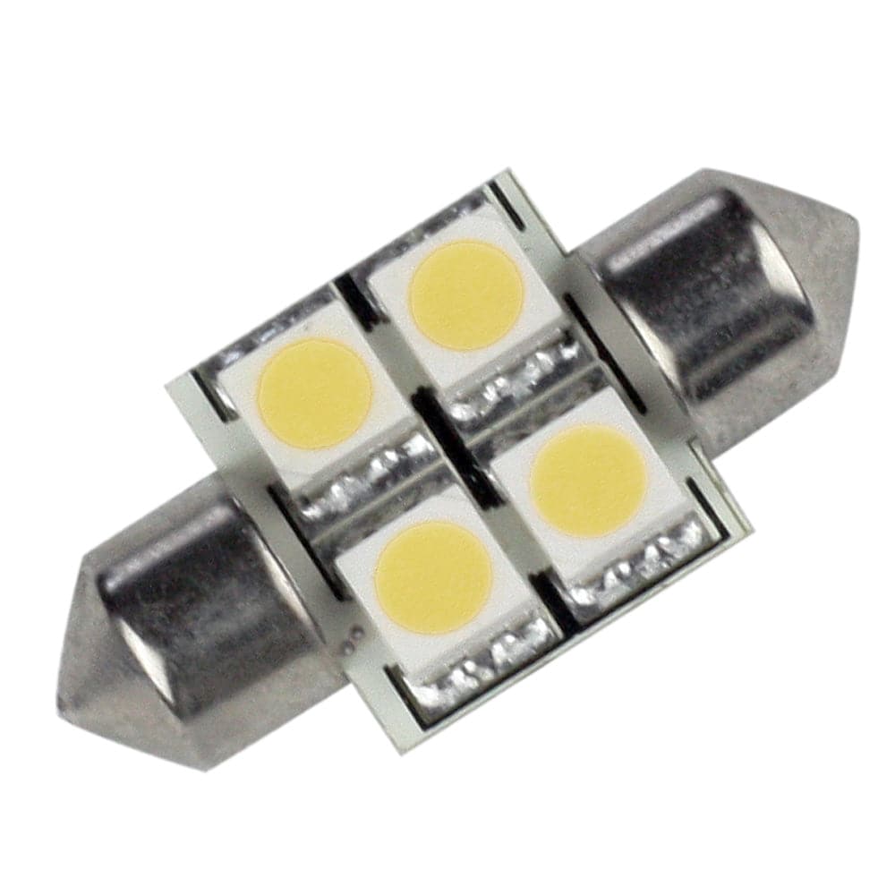 Lunasea Pointed Festoon 4 LED Light Bulb - 31mm - Cool White [LLB-202C-21-00] - Twin Screws Marine Service