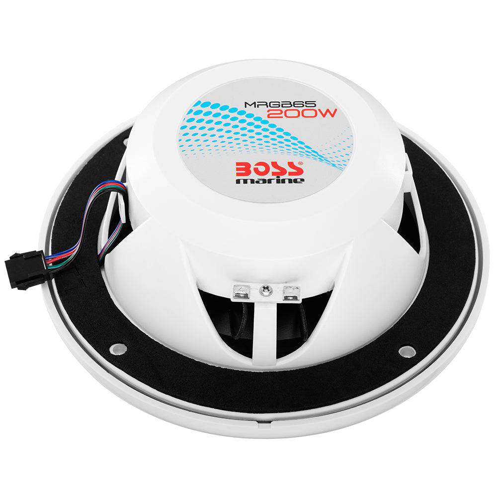 Boss Audio 6.5" MRGB65 Speakers w/RGB Lighting - White - 200W [MRGB65] - Twin Screws Marine Service