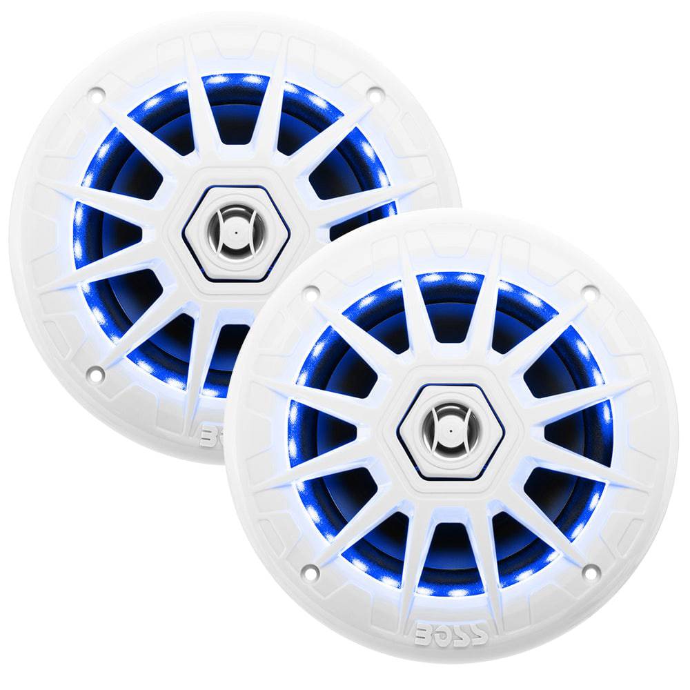 Boss Audio 6.5" MRGB65 Speakers w/RGB Lighting - White - 200W [MRGB65] - Twin Screws Marine Service