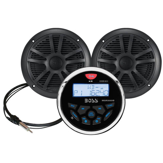 Boss Audio MCKGB350W.6 Marine Stereo  6.5" Speaker Kit - Black [MCKGB350B.6] - Twin Screws Marine Service