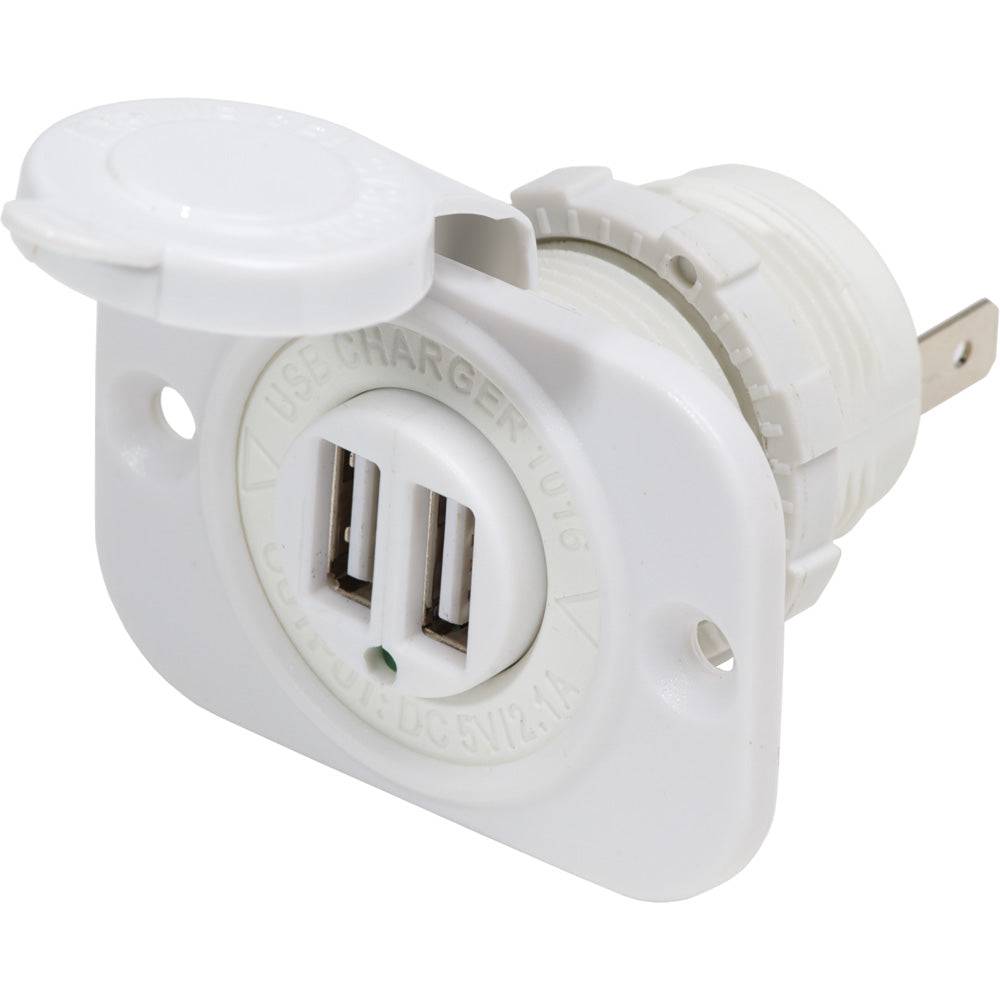 Blue Sea 12V DC Dual USB Charger Socket - White [1016200] - Twin Screws Marine Service