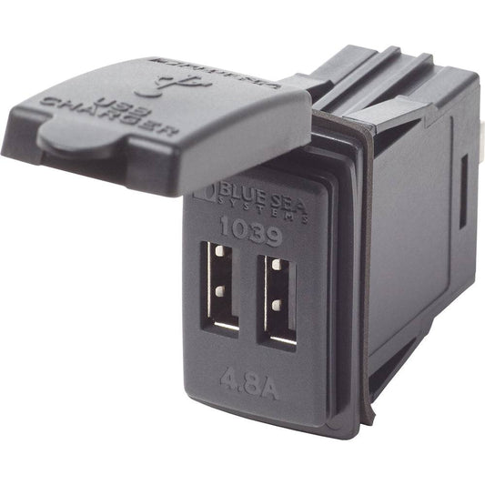 Blue Sea Dual USB Charger - 24V Contura Mount [1039] - Twin Screws Marine Service