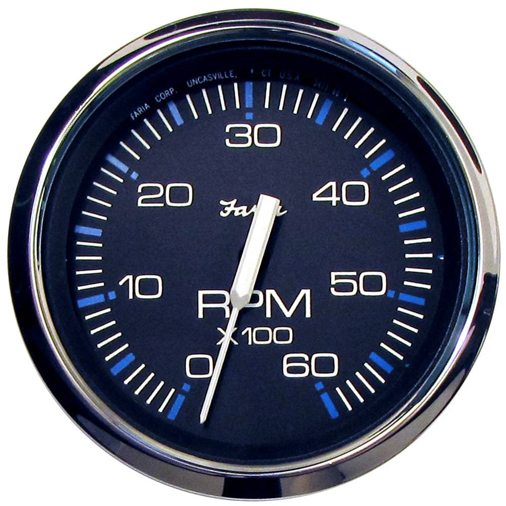 Faria Chesapeake Black 4" Tachometer - 6000 RPM (Gas) (Inboard  I/O) [33710] - Twin Screws Marine Service