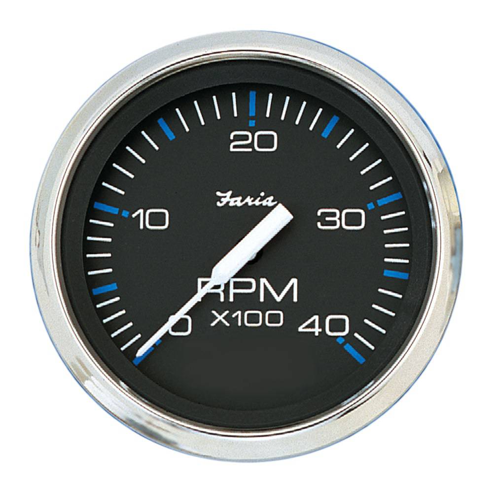 Faria Chesapeake Black 4" Tachometer - 4000 RPM (Diesel) [33742] - Twin Screws Marine Service