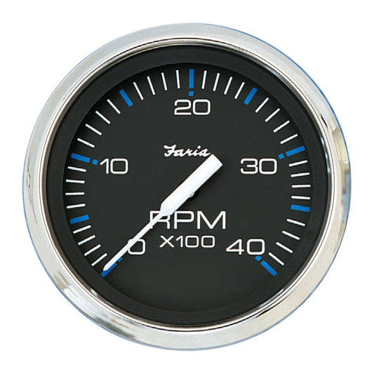 Faria Chesapeake Black 4" Tachometer - 4000 RPM (Diesel) [33742] - Twin Screws Marine Service