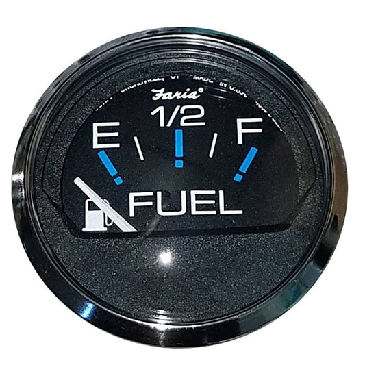 Faria Chesapeake Black 2" Fuel Level Gauge (E-1/2-F) [13701] - Twin Screws Marine Service