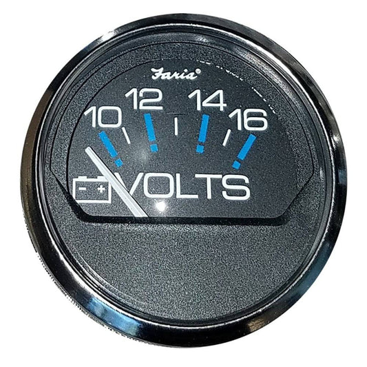 Faria Chesapeake Black 2" Voltmeter (10-16 VDC) [13705] - Twin Screws Marine Service
