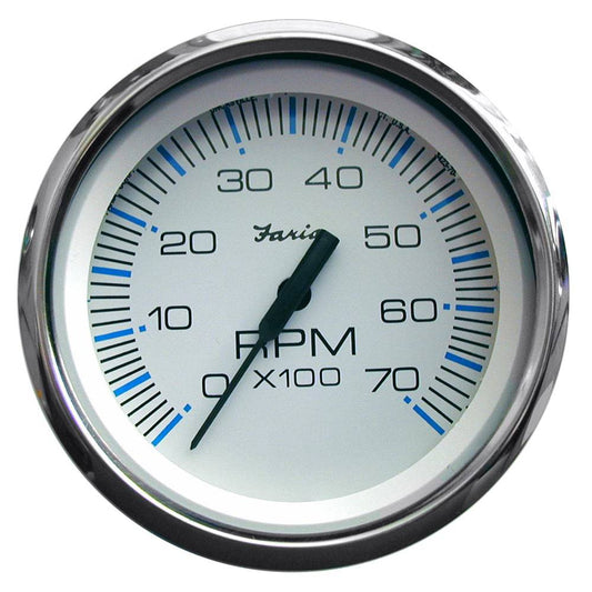 Faria Chesapeake White SS 4" Tachometer - 7000 RPM (Gas) (All Outboards) [33817] - Twin Screws Marine Service