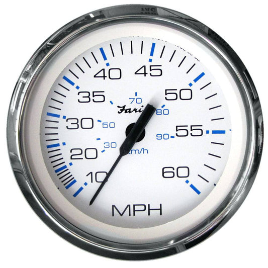 Faria Chesapeake White SS 4" Speedometer - 60MPH (Pitot) [33811] - Twin Screws Marine Service