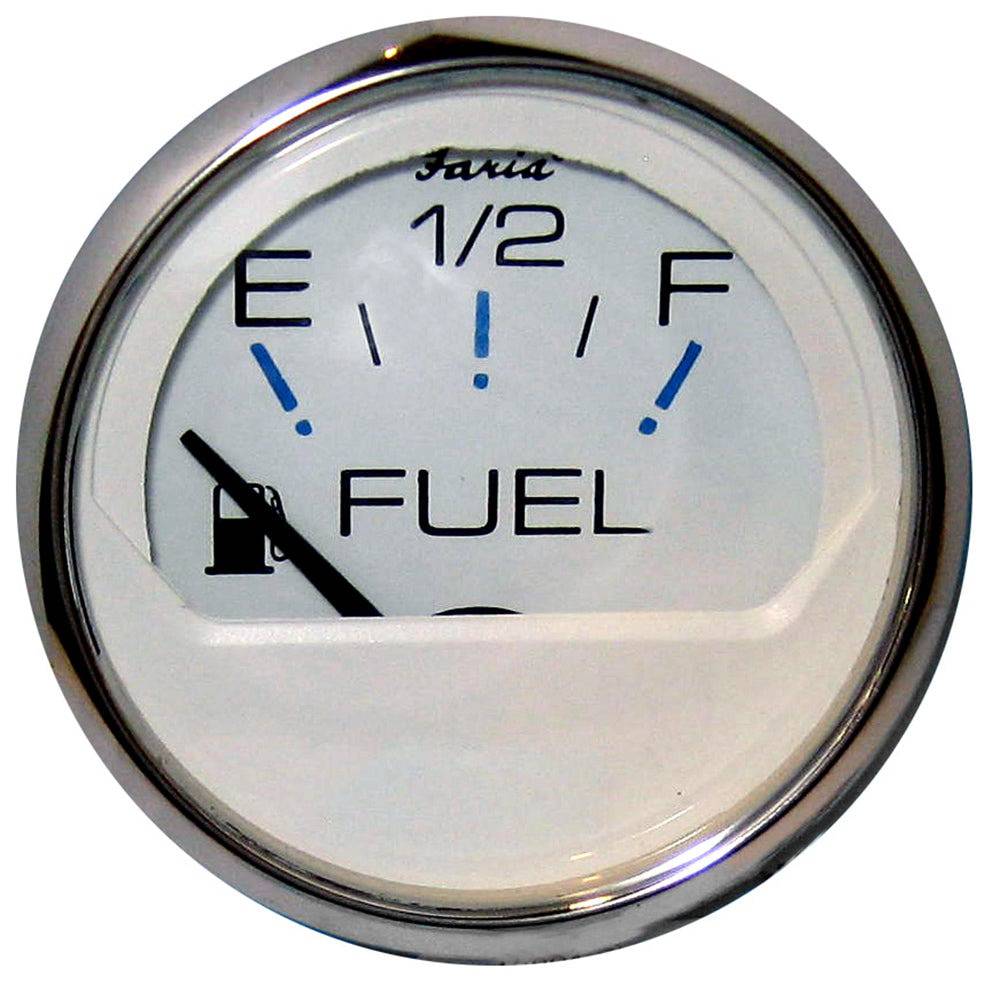 Faria Chesapeake White SS 2" Fuel Level Gauge (E-1/2-F) [13801] - Twin Screws Marine Service
